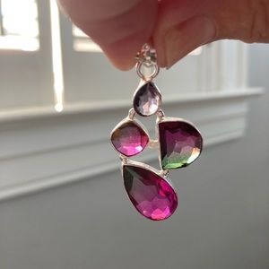 Beautiful mystic topaz pendant
 Sterling silver very hard to read the stamp